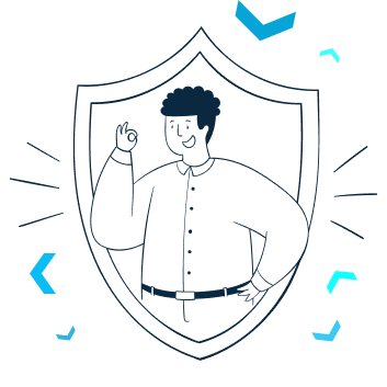illustration of an employee collaborating with artificial intelligence tools.