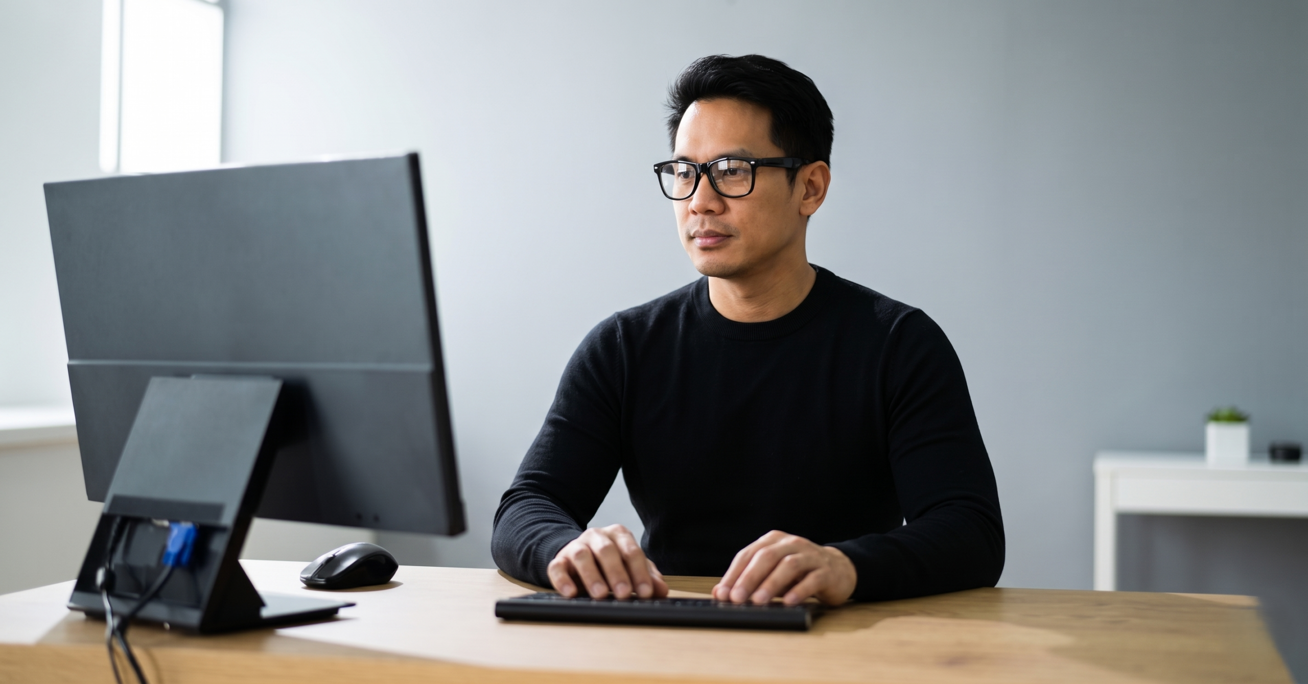 Outsource Male Security Analyst Employee Working Remotely