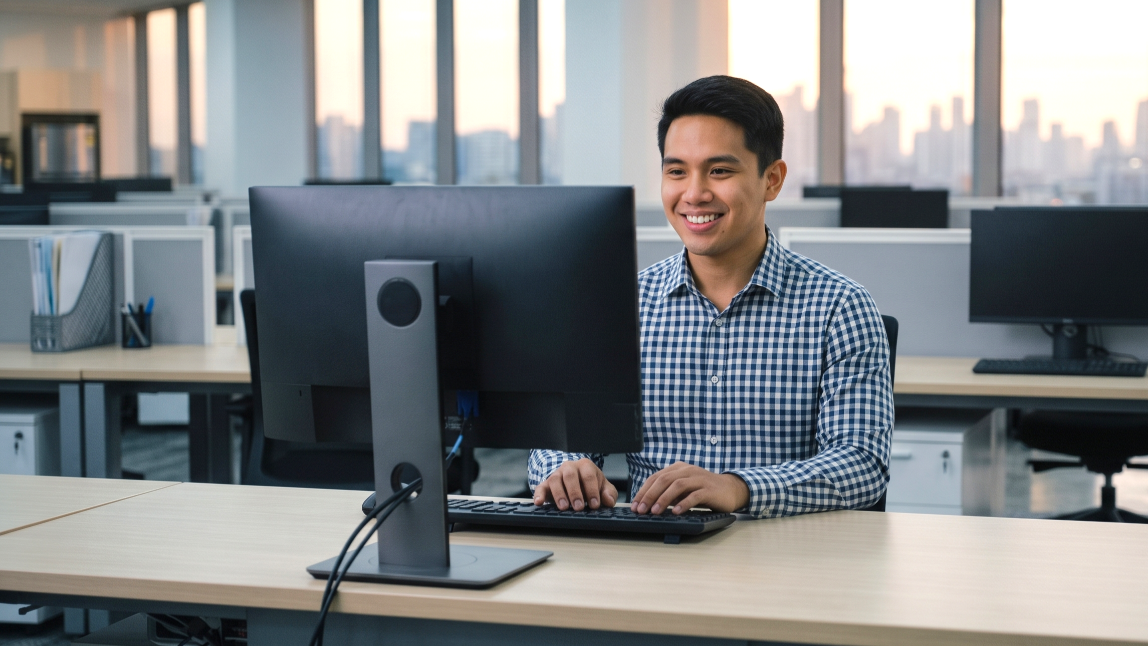 remote soc analyst working in a corporate it office